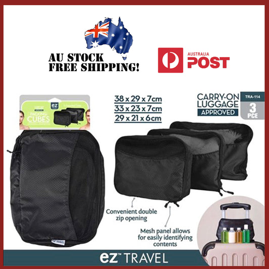 Travel Organiser Set Case Pouch Mesh Bag Luggage Cube Storage Electronics Pack