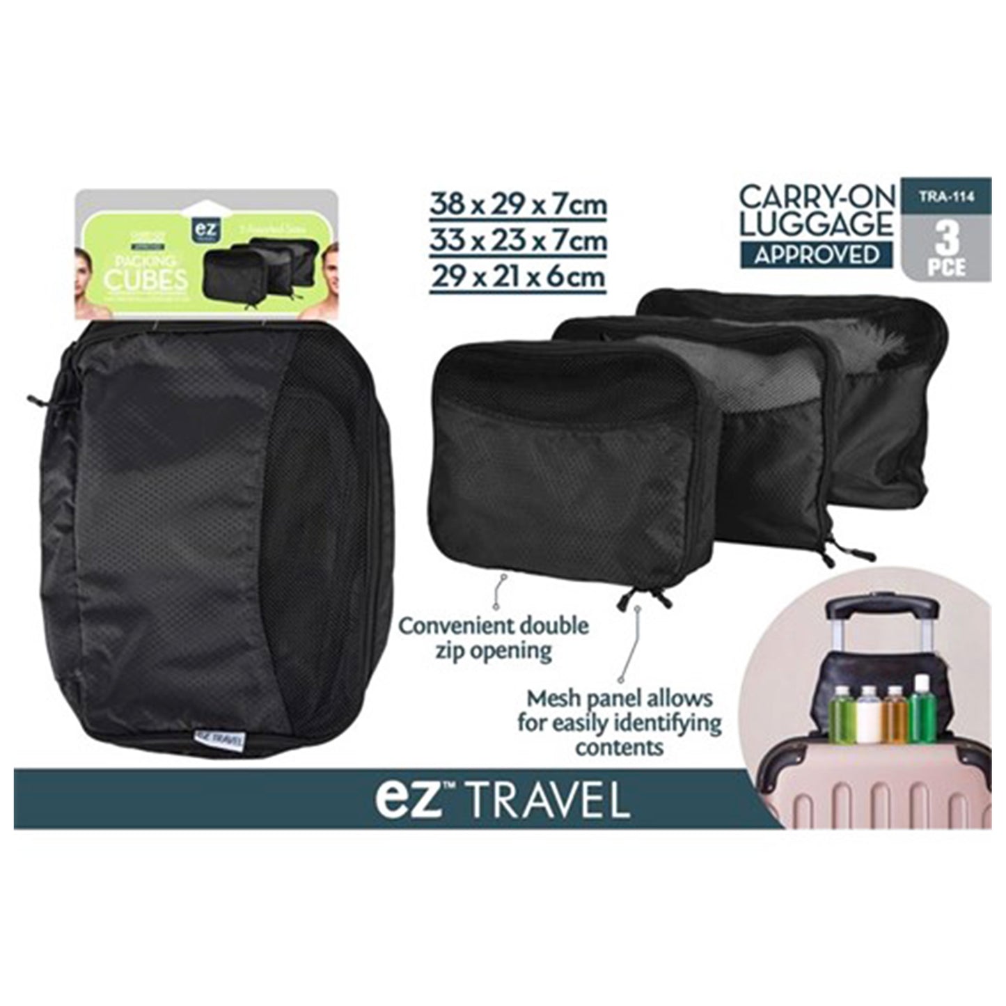 Travel Organiser Set Case Pouch Mesh Bag Luggage Cube Storage Electronics Pack