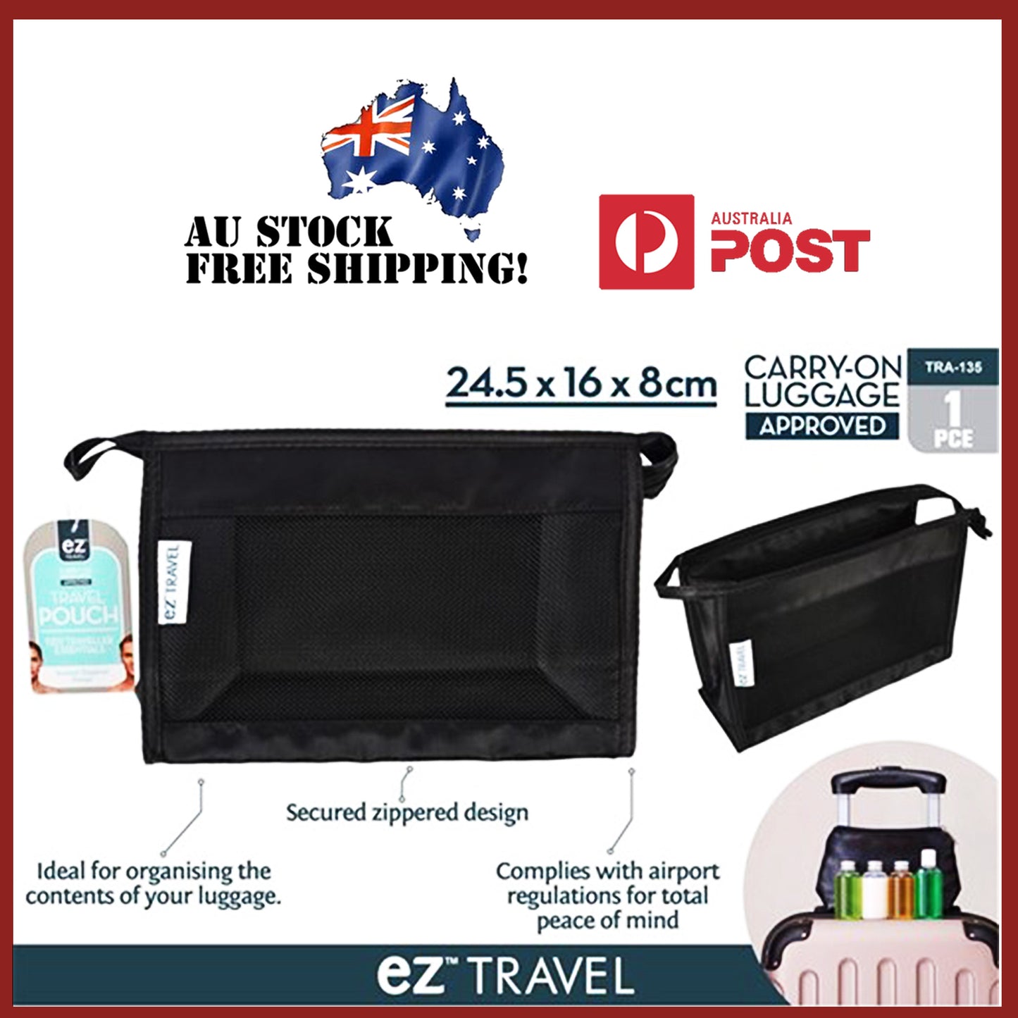 Travel Organiser Set Case Pouch Mesh Bag Luggage Cube Storage Electronics Pack