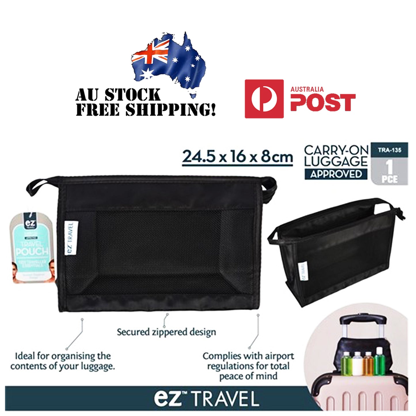 Travel Organiser Set Case Pouch Mesh Bag Luggage Cube Storage Electronics Pack