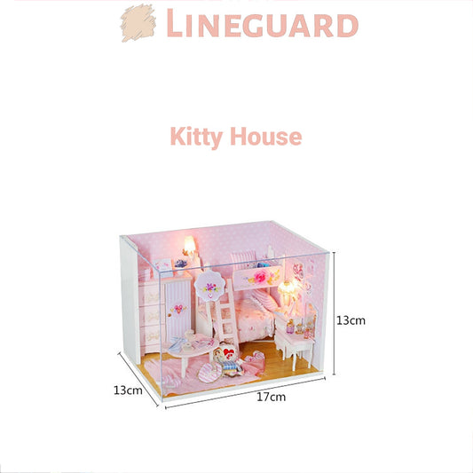 Lineguard DIY LED Doll House Mini Home Music Lighting Miniature Furniture Kit
