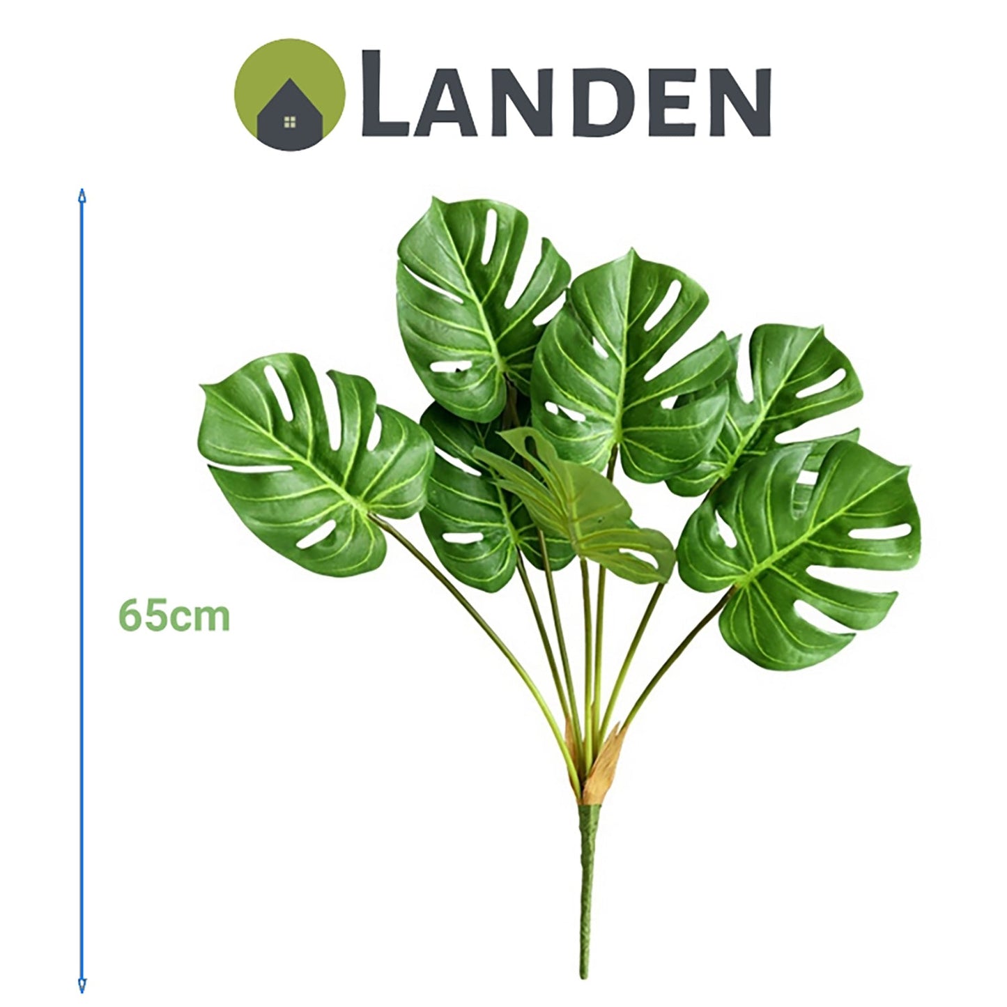 Landen Artificial Plants Fake Monstera Palm Leaves Real Touch Home Decoration
