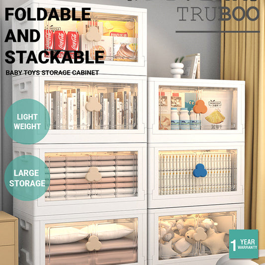 Truboo 95L-Large Baby Toys Storage Cabinet Collapsible Storage Box With Wheels Plastic Containers Storage Bins