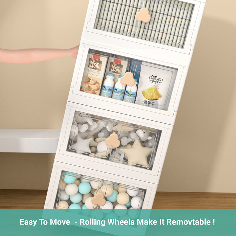 Truboo 95L-Large Baby Toys Storage Cabinet Collapsible Storage Box With Wheels Plastic Containers Storage Bins