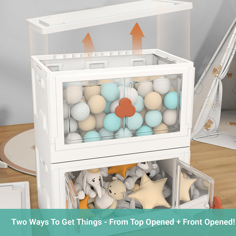 Truboo 95L-Large Baby Toys Storage Cabinet Collapsible Storage Box With Wheels Plastic Containers Storage Bins