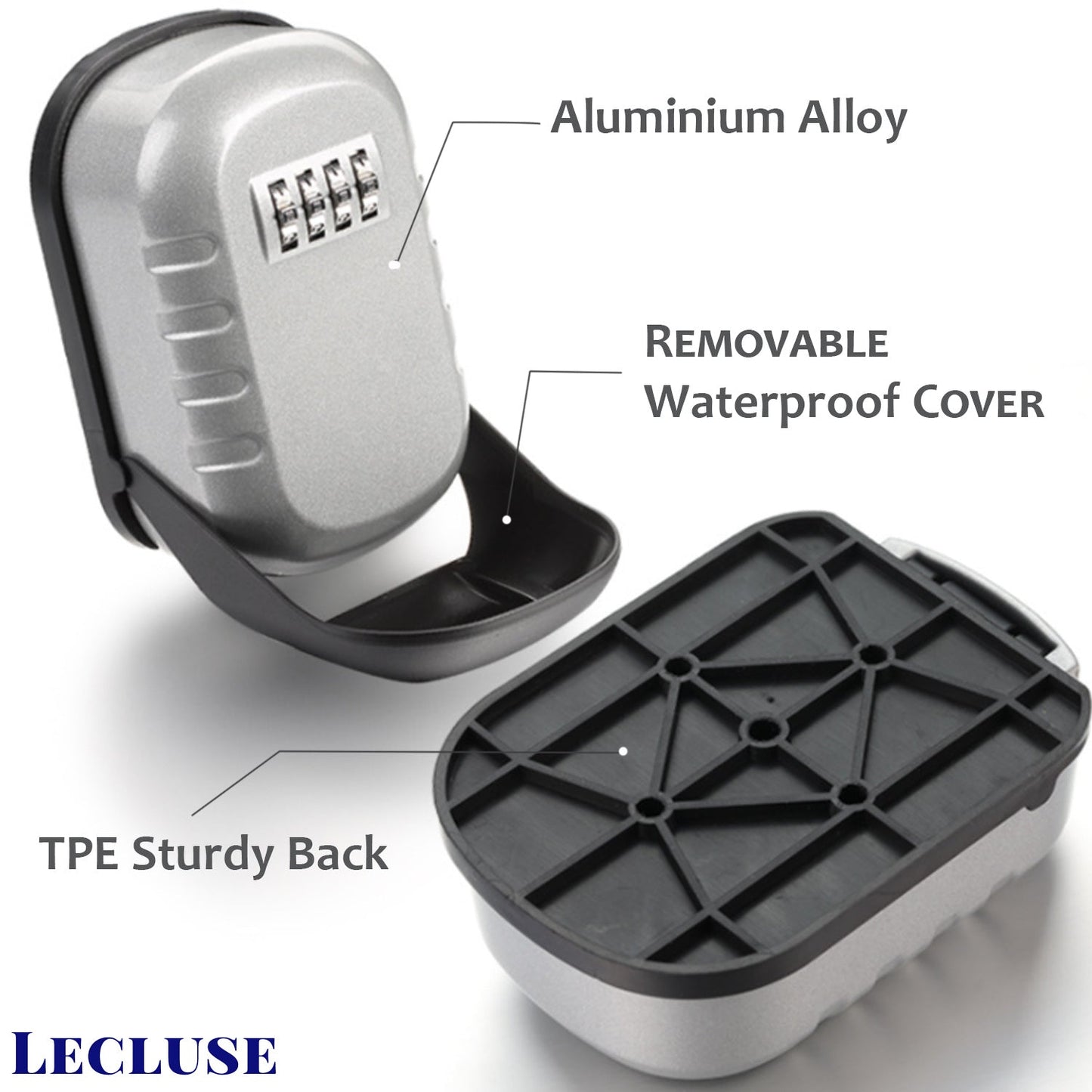Lecluse Key Lock Box Storage Case Wall Mounted 4 Digit Password Security Hider