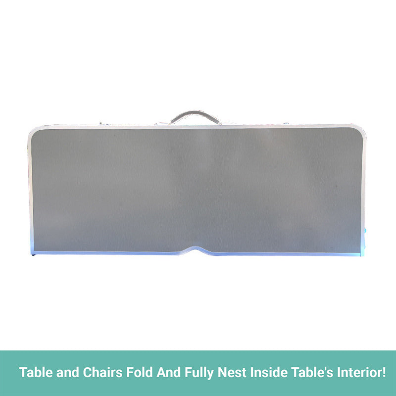 Crocox Folding Outdoor Table with Seats Camping Set Aluminum Alloy Portable Desk