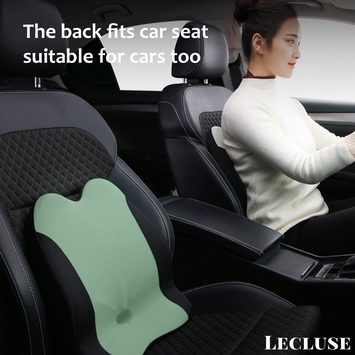 Lecluse Lumbar Support Pillow Car Memory Foam Back Posture Cushion Pain Relief