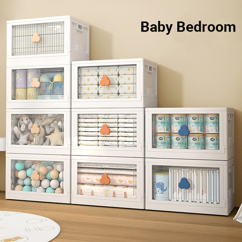 Truboo 95L-Large Baby Toys Storage Cabinet Collapsible Storage Box With Wheels Plastic Containers Storage Bins