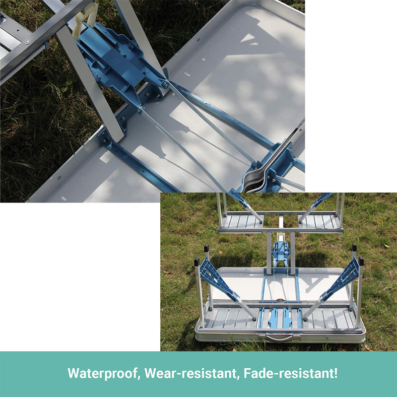 Crocox Folding Outdoor Table with Seats Camping Set Aluminum Alloy Portable Desk