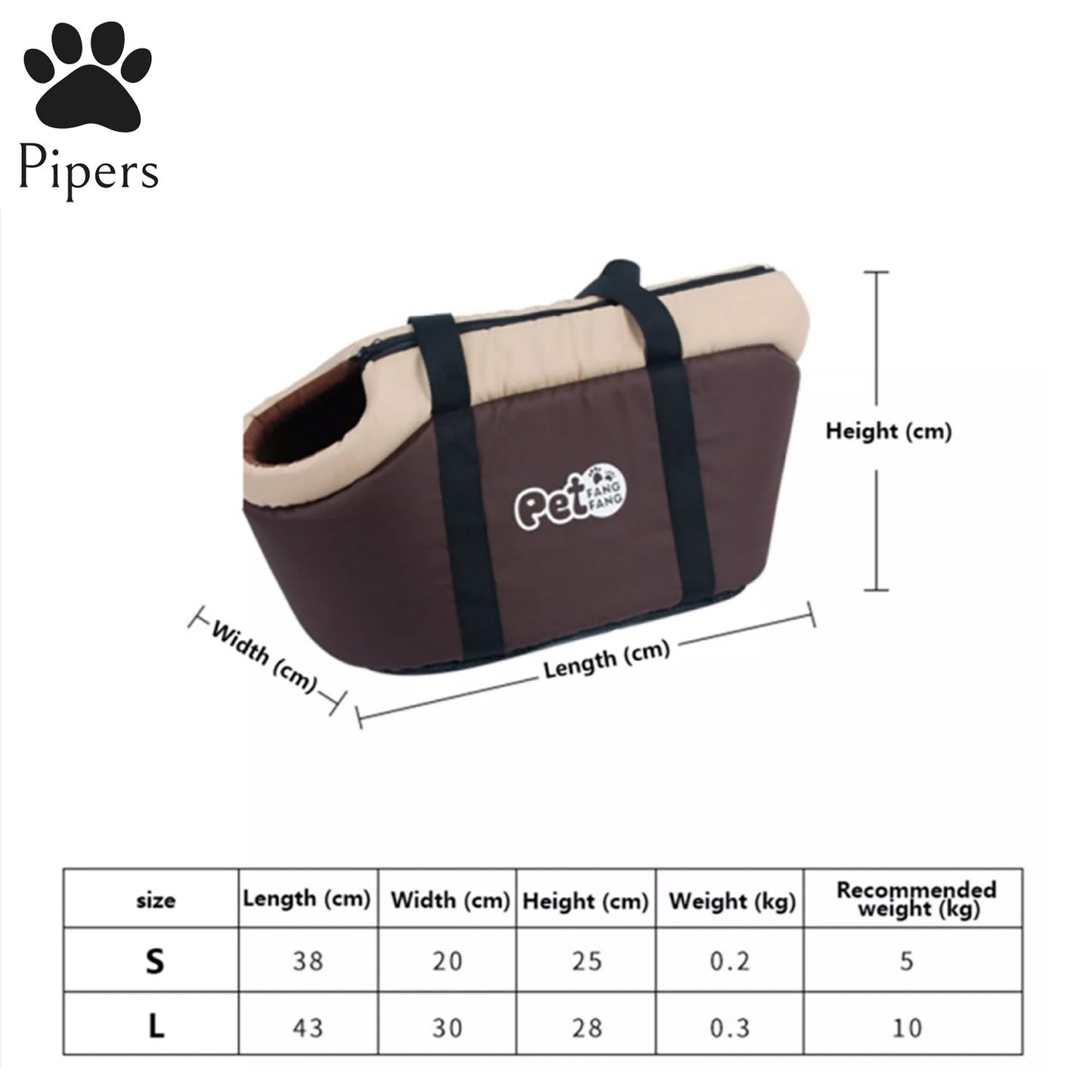 Pipers Pet Carrier Purse Warm Foam Sponge Travel Bag Cat Dog Portable Warm Fluff