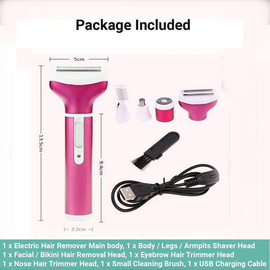 Lebeau Women Electric Hair Remover Epilator Shaver Razor Arm Leg Bikini 4 In 1
