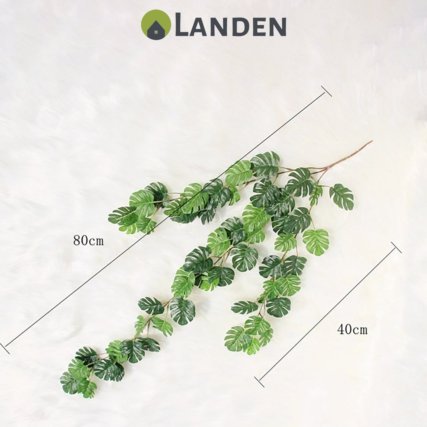 Landen Artificial Plants Fake Monstera Palm Leaves Real Touch Home Decoration