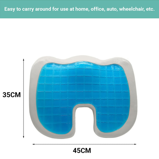 Lecluse Gel Seat Cushion Memory Foam Back Support Cooling Seat Non-Slip Soft