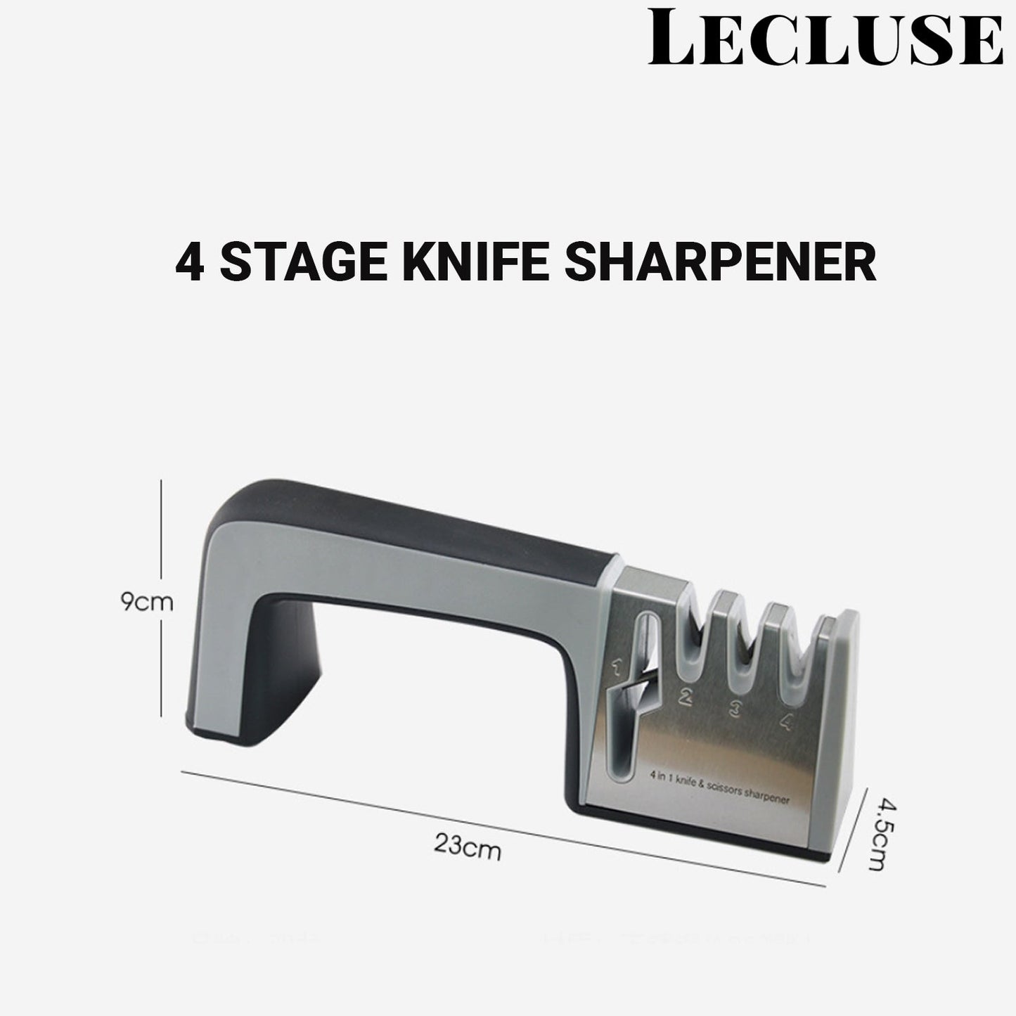 2x Lecluse Knife Sharpener 3/4 Stage Kitchen Diamond Tool Scissor Stainless