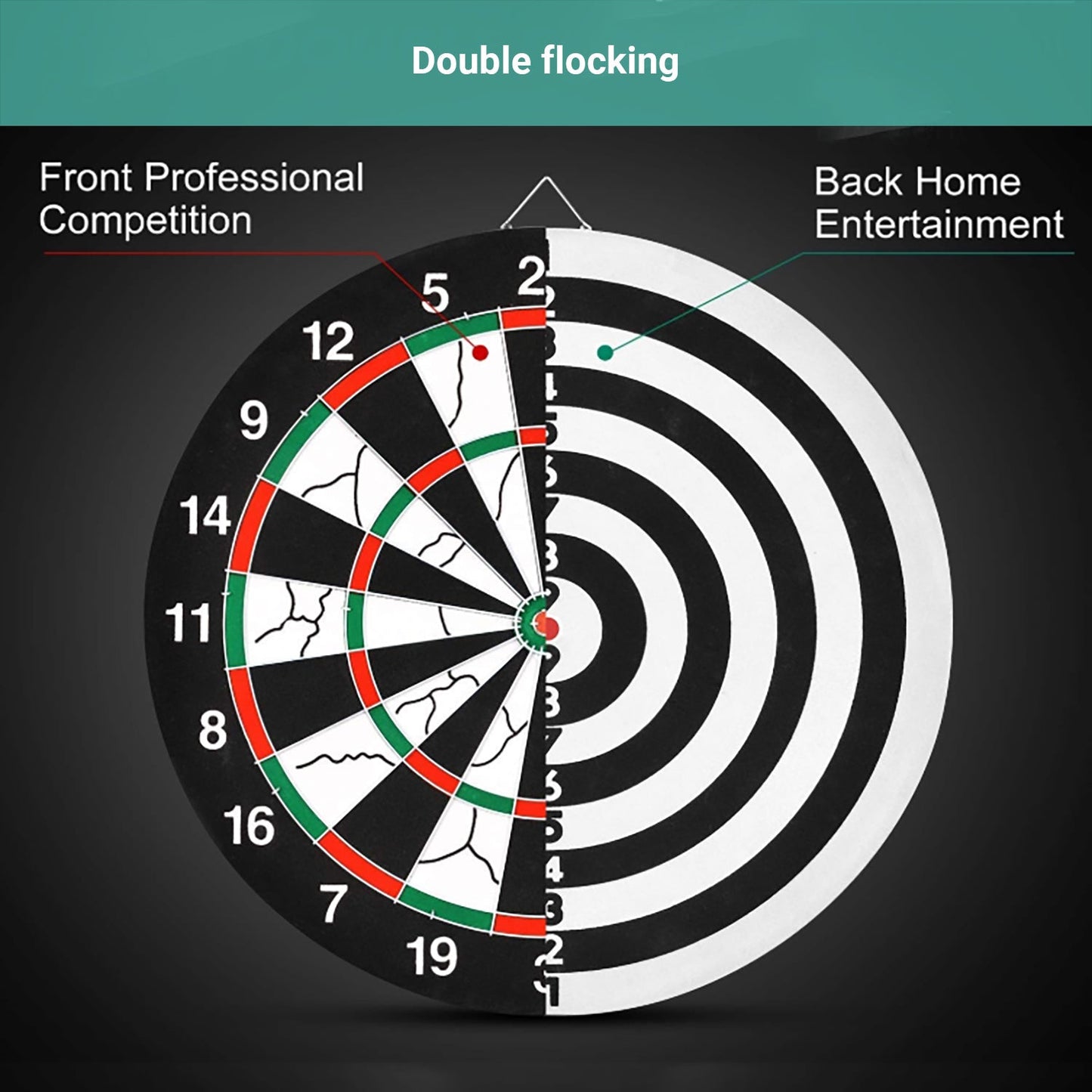 Permafit Dart Board Double Sides Professional Competition Set Rollup Magnetic