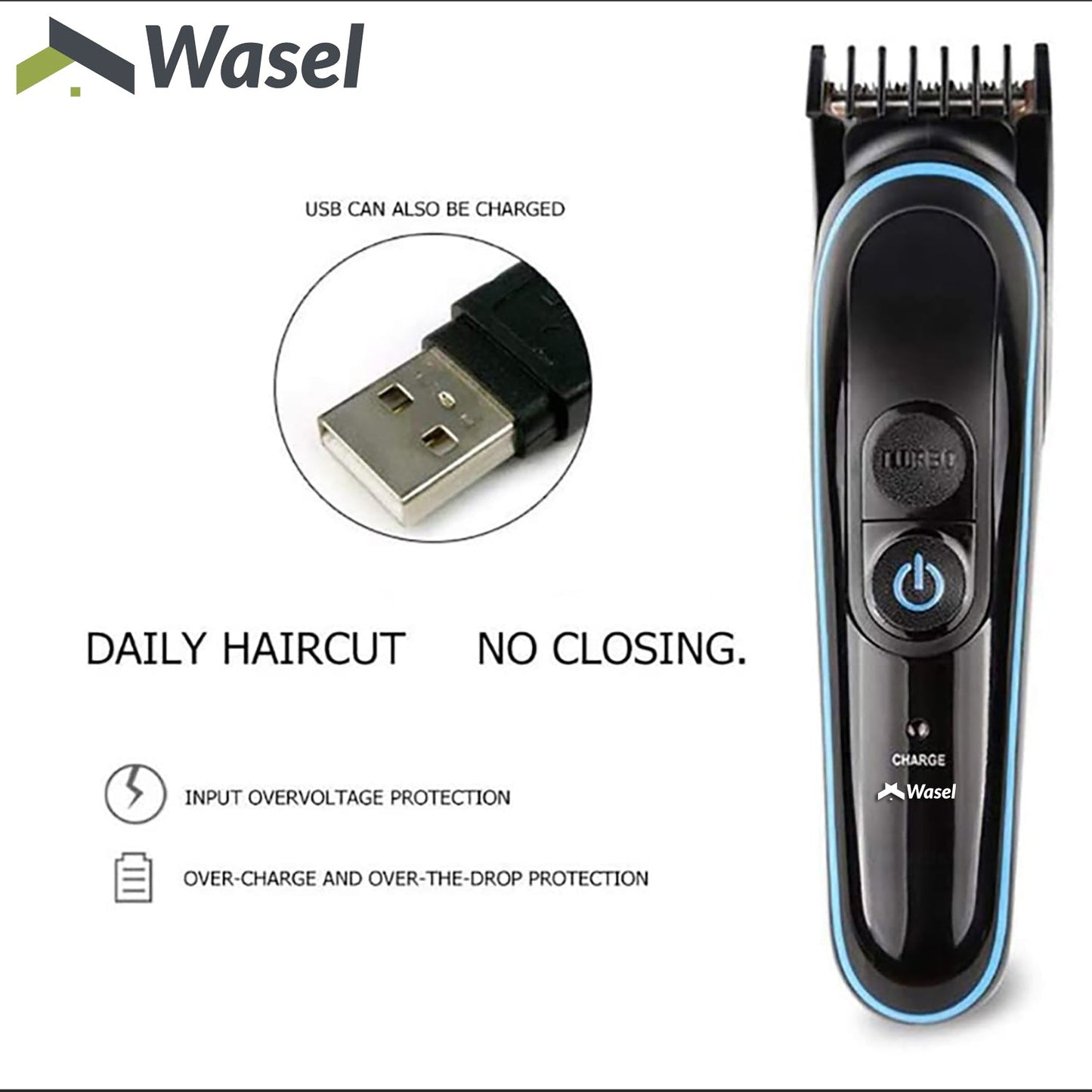 Wasel Electric Shaver Set Hair Clipper Beard Trimmer Cutter Kit Men Razor 5 In 1