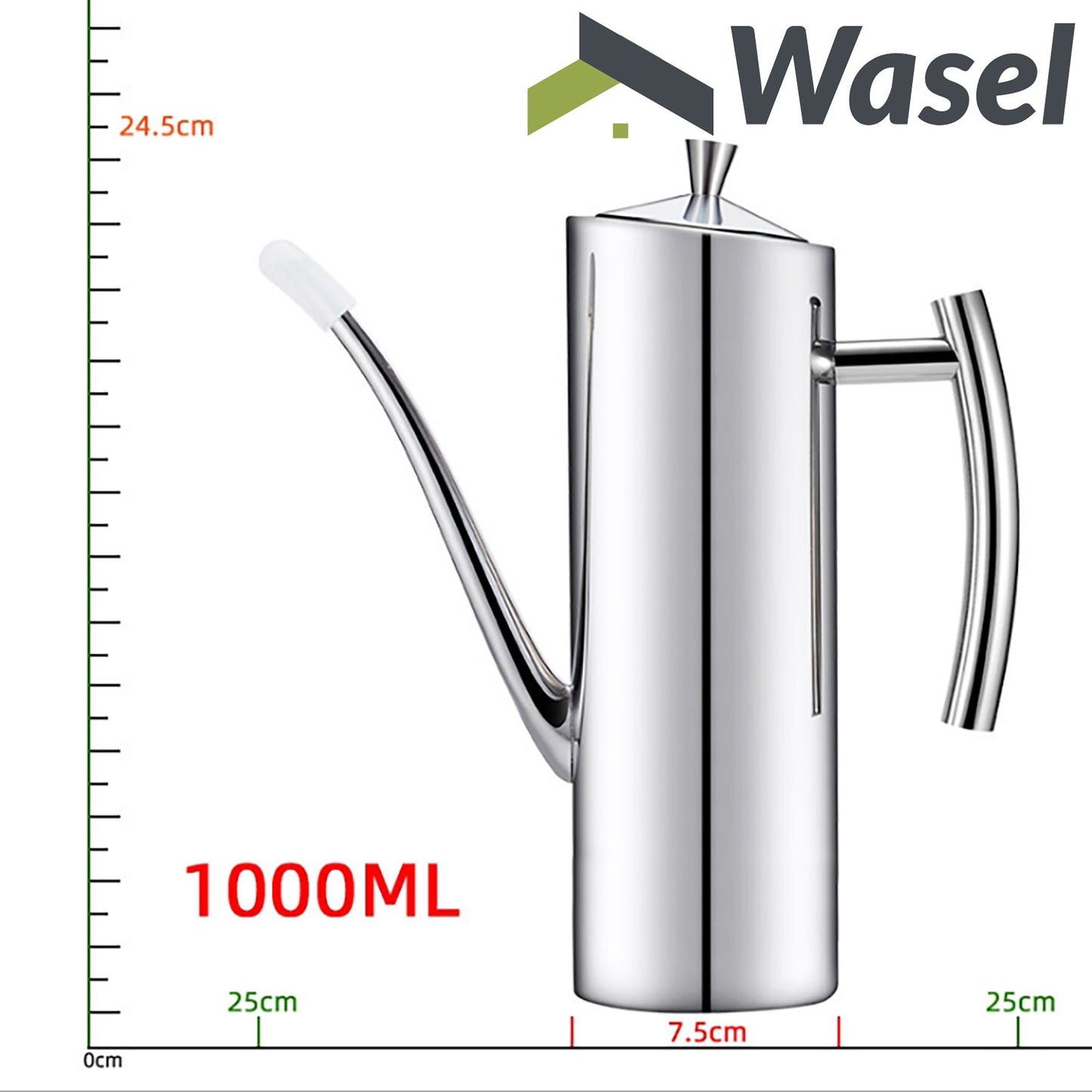 Wasel Kitchen Oil Bottle Stainless Steel Dispenser Olive Vinegar Pourer Spray