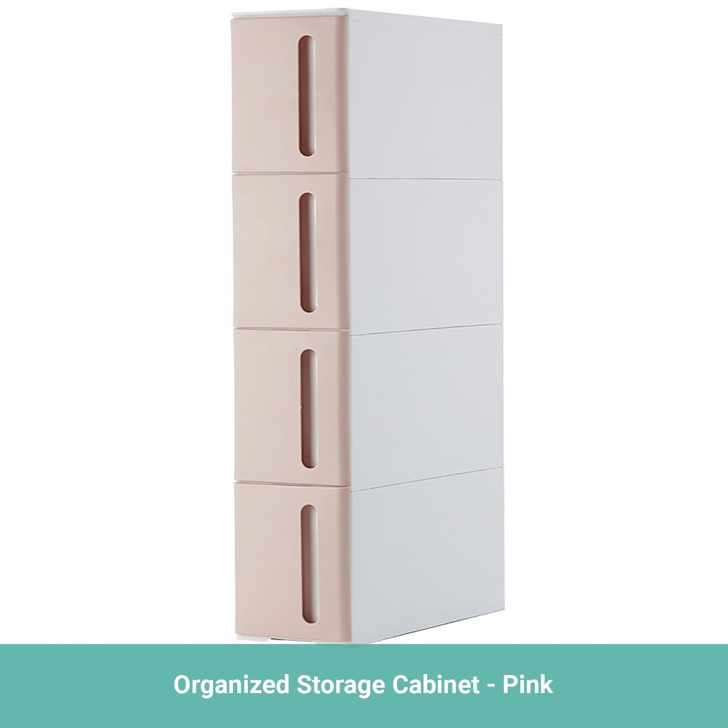 Lecluse Rolling Storage Drawer Cabinet Slim Plastic Cart On Wheel 4-Tier