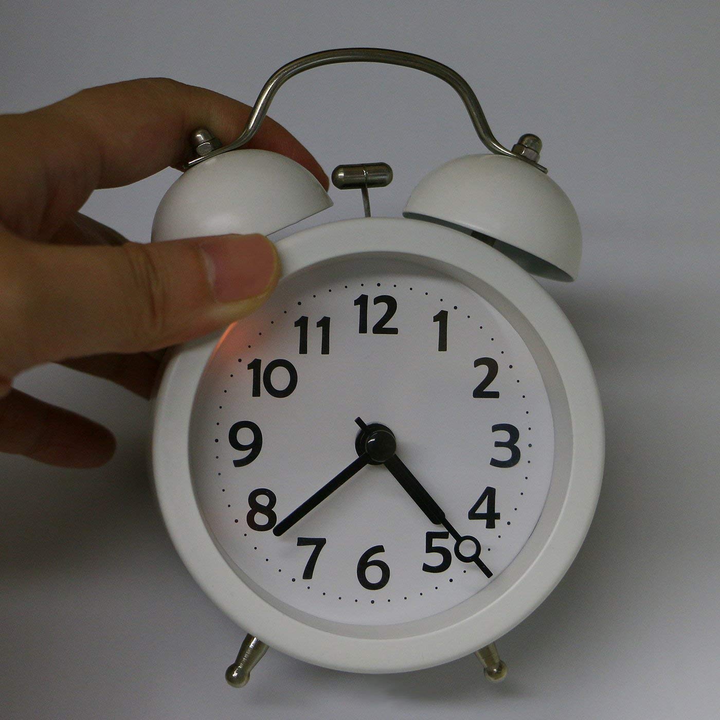 Twin Bell Alarm Clock Vintage Retro Loud Clocks Battery Bedside Desk Analogue