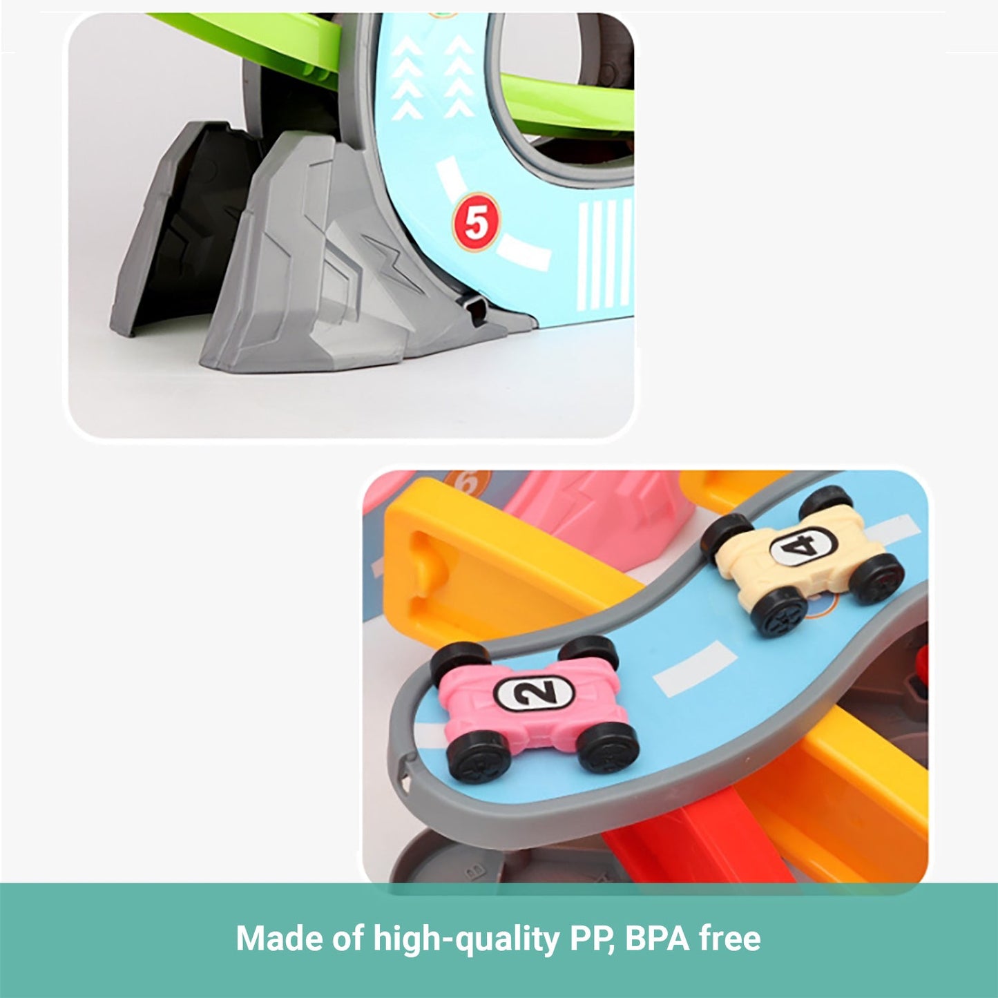 Truboo Kids Car Track Toy Gliding Playset Vehicle Race Rail Slider Boy Toddlers