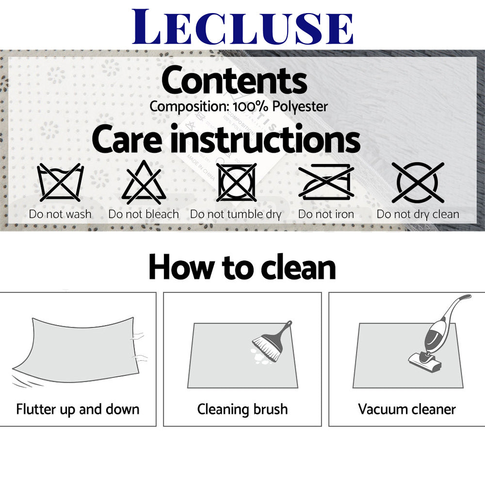 Lecluse Rugs Shaggy Floor Carpets Extra Large Lounge Couch Non Slip Anti Area