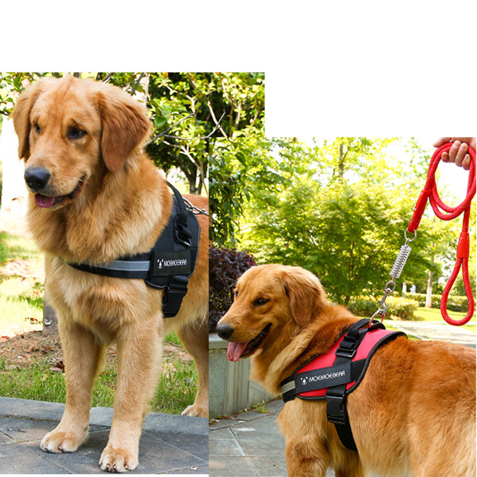 Dog Harness Leash Mesh Adjustable Jacket Clothes Training Large Heavy Puppy Soft