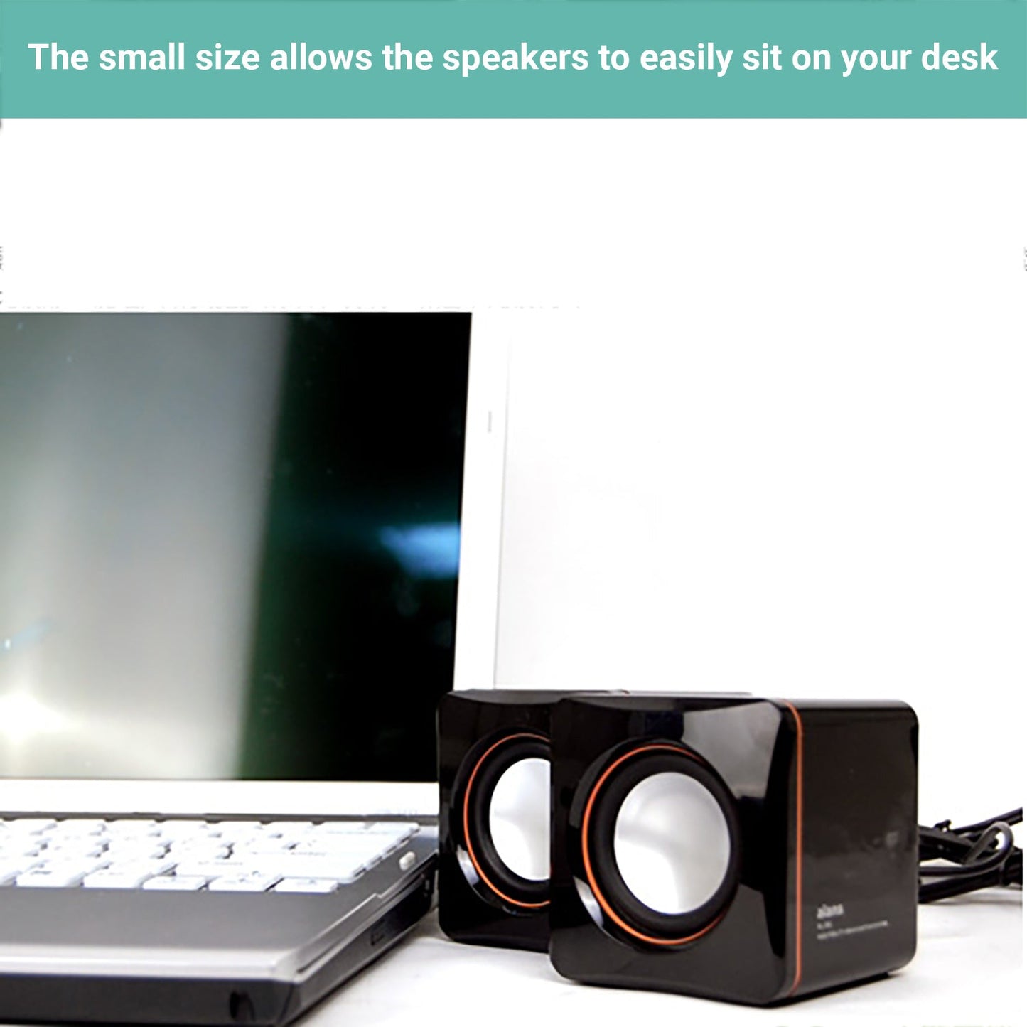 2x Kartech Mini Computer Speakers USB 2.0 Multimedia Music Stereo Desktop Sound