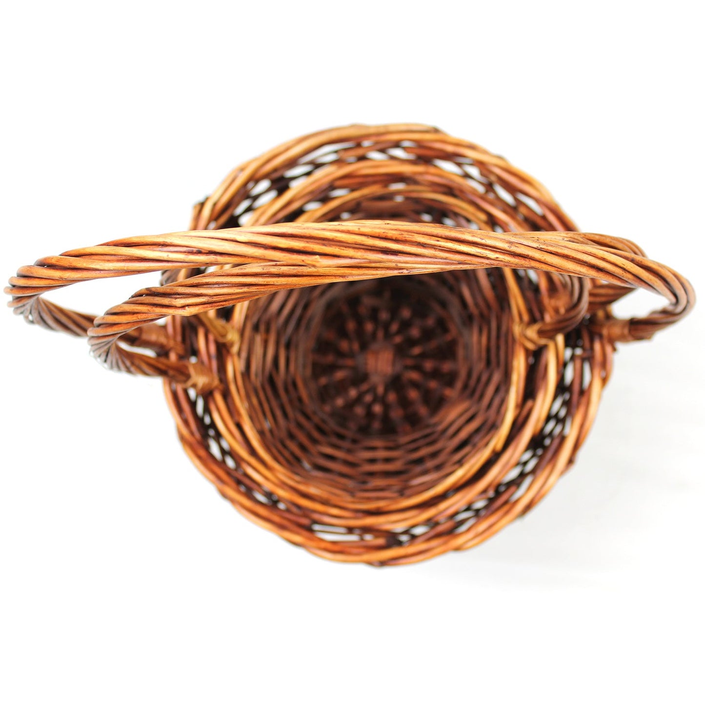 Wicker Basket Set Cane Hamper Picnic Handle Small Large White Brown Vintage Gift