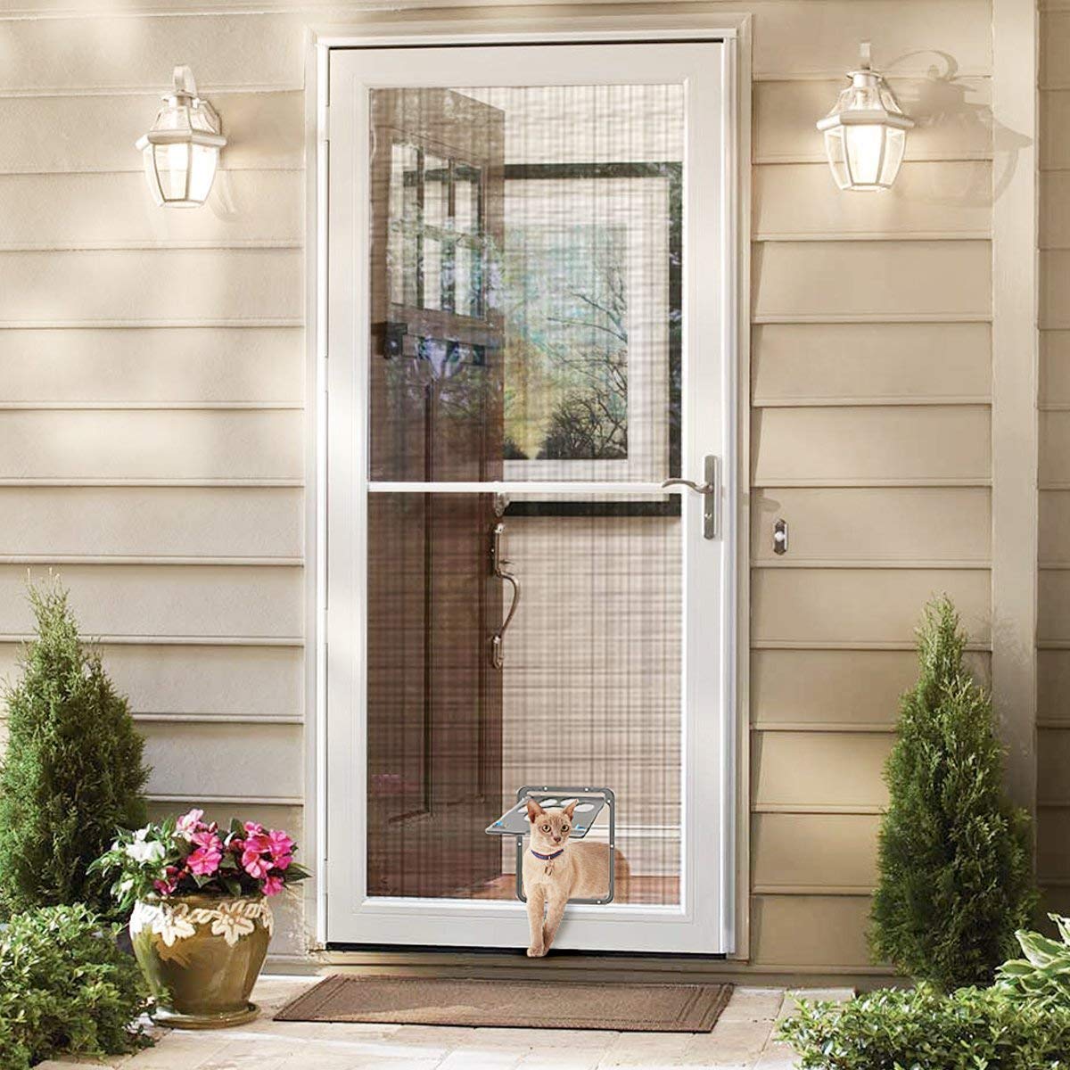 Pipers Pet Screen Door Dog Cat Puppy Flap Automatic Lock Security Large Window