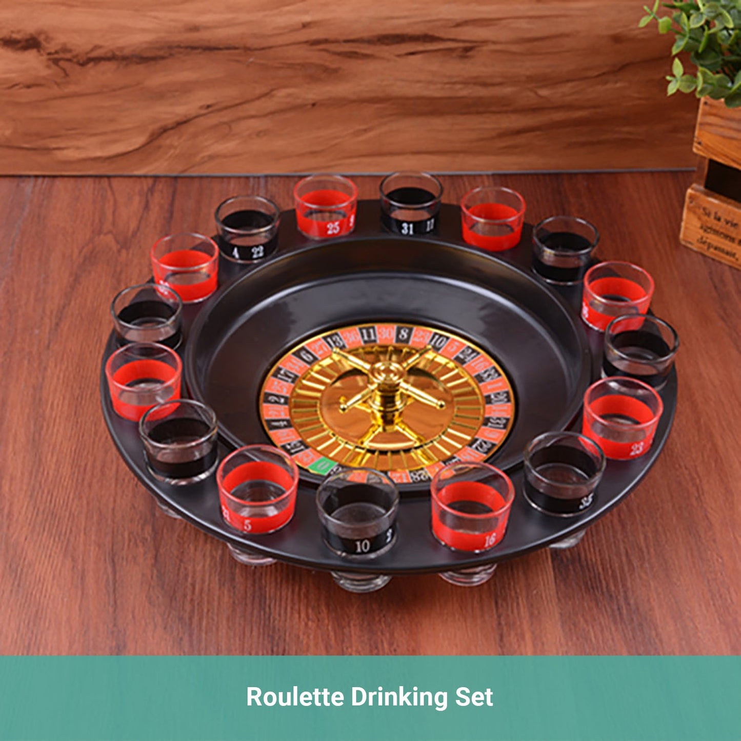 Pardy Bar Roulette Drinking Game Set Party KTV Gala Adult 16 Shot Glass