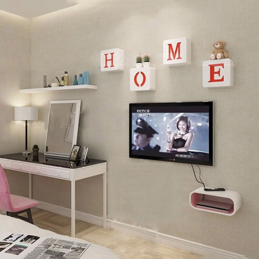 Square Wall Storage Shelf Unit Rack Door Shelves Floating Bookshelf White Home