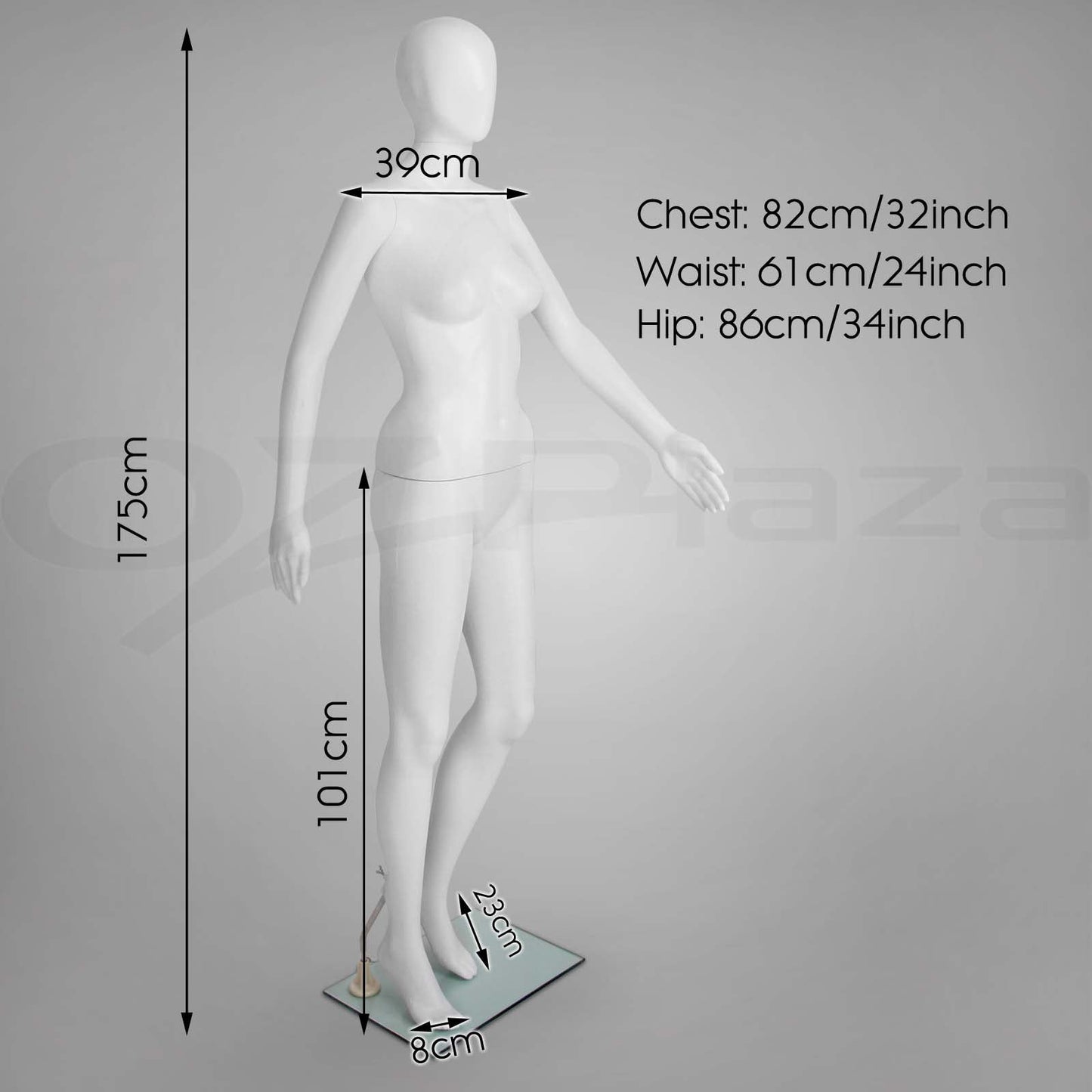 Full Body Mannequin Female Male Clothes Display Torso White Black Adjustable 185 - Simply Homeware