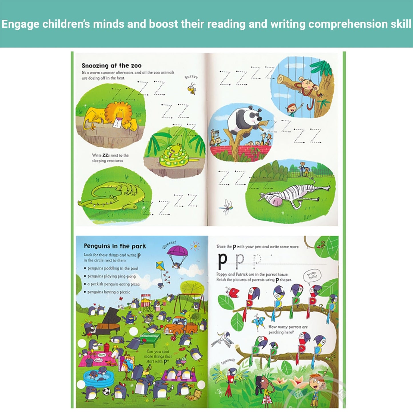 Truboo Wipe Clean Workbook Kids Toddlers Preschool Letter Learning 4/10Pcs Set