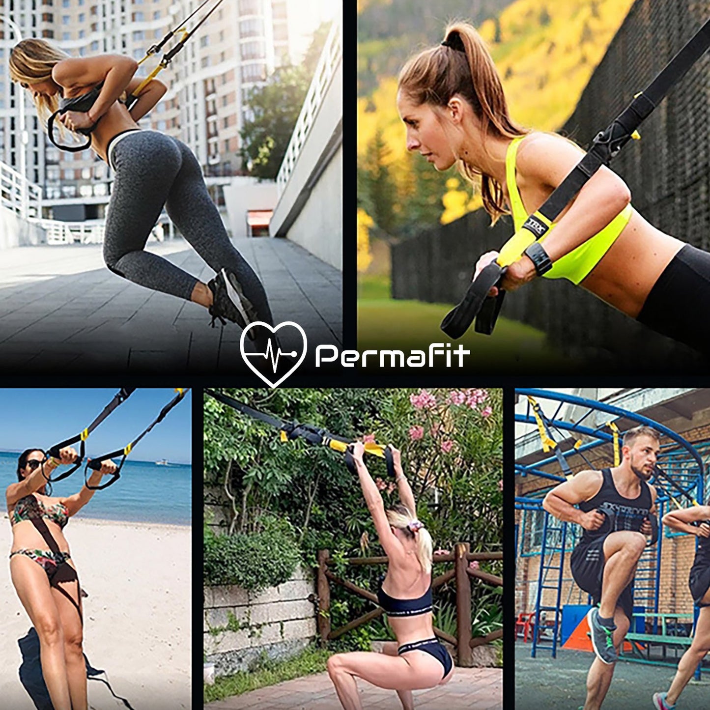 Permafit Suspension Training Belt Bodyweight Resistance Straps Extension Kit