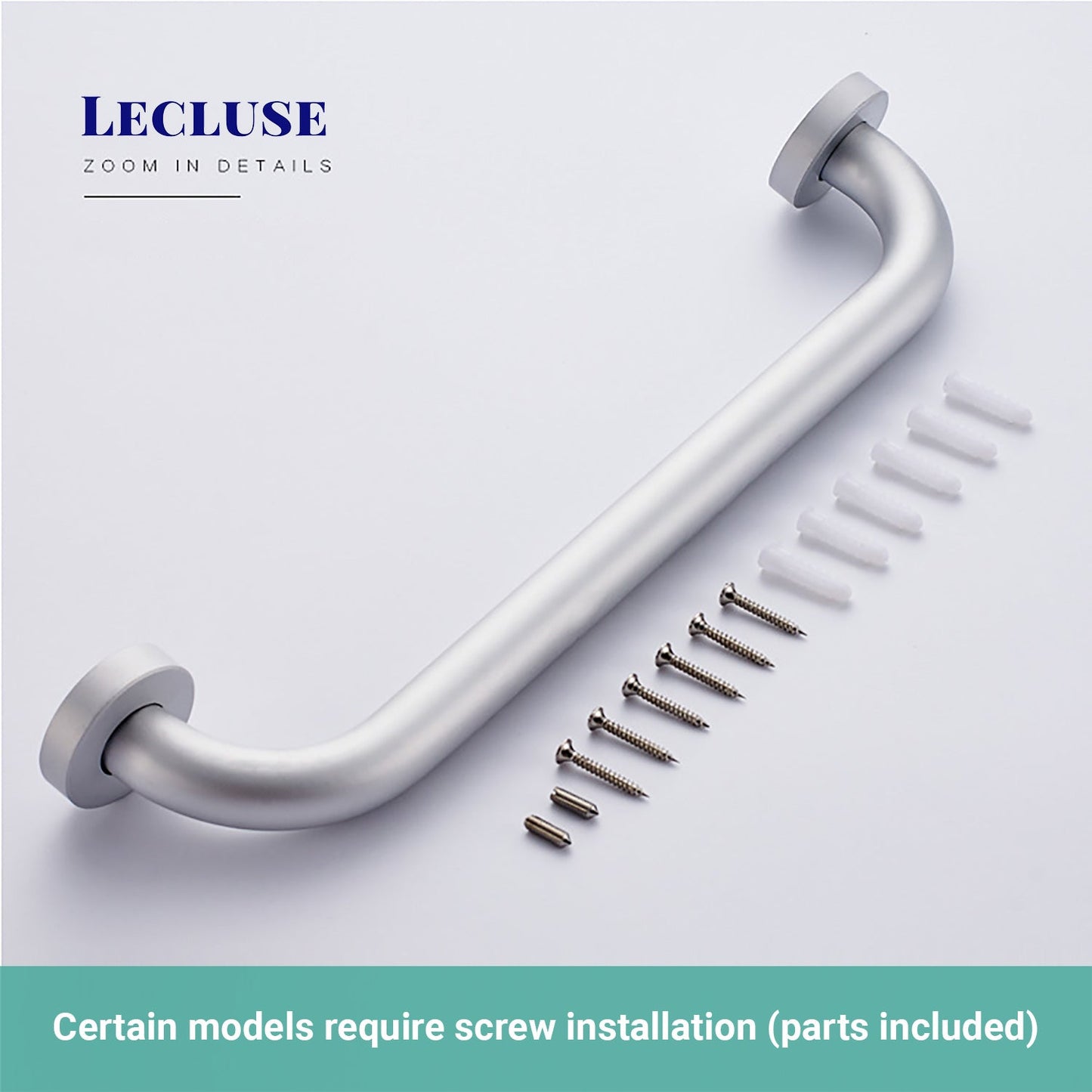 Lecluse Bathroom Accessories Black Set Towel Rack Shelf Storage Hand Rail Caddy