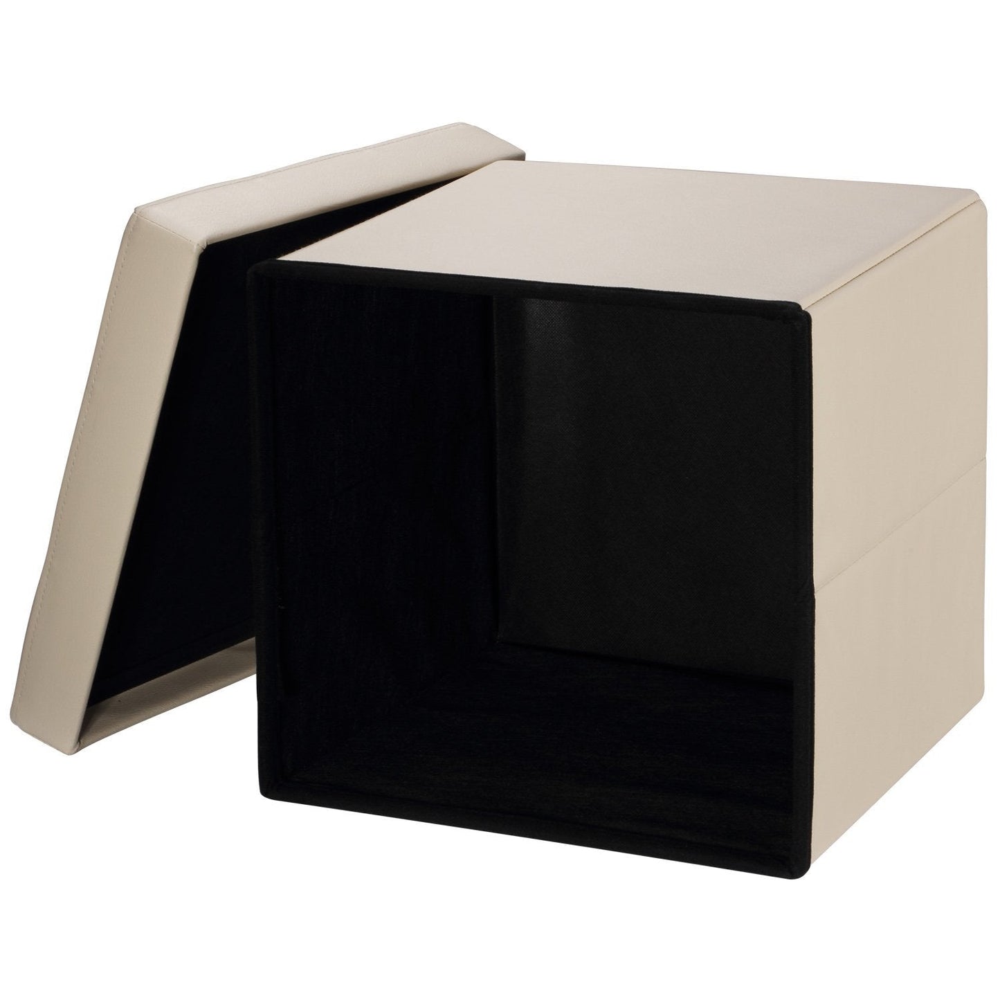 Folding Ottoman Storage Cube Footstool Stool Blanket Box Pouf Faux Leather Linen