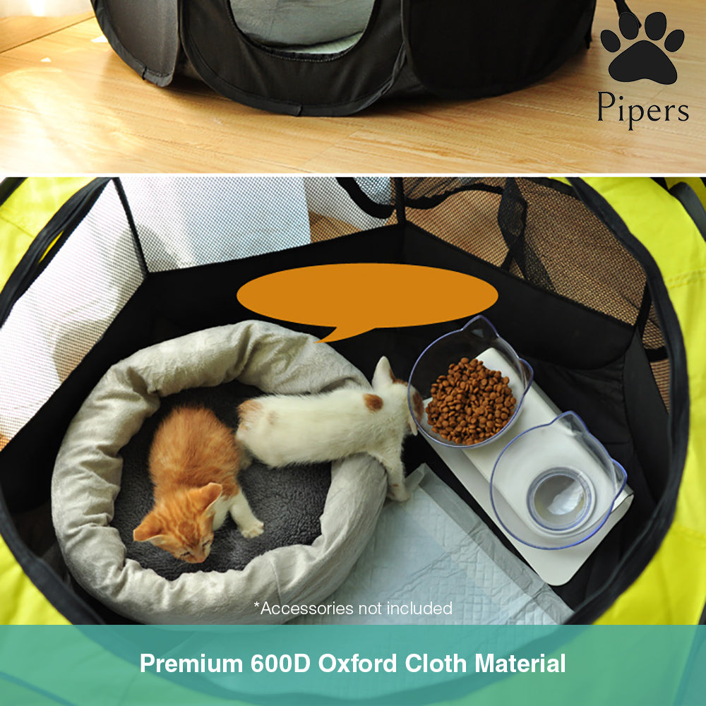 Pipers Pet Portable Playpen Tent Enclosure Exercise Cat Cage 8 Panels Dog Puppy