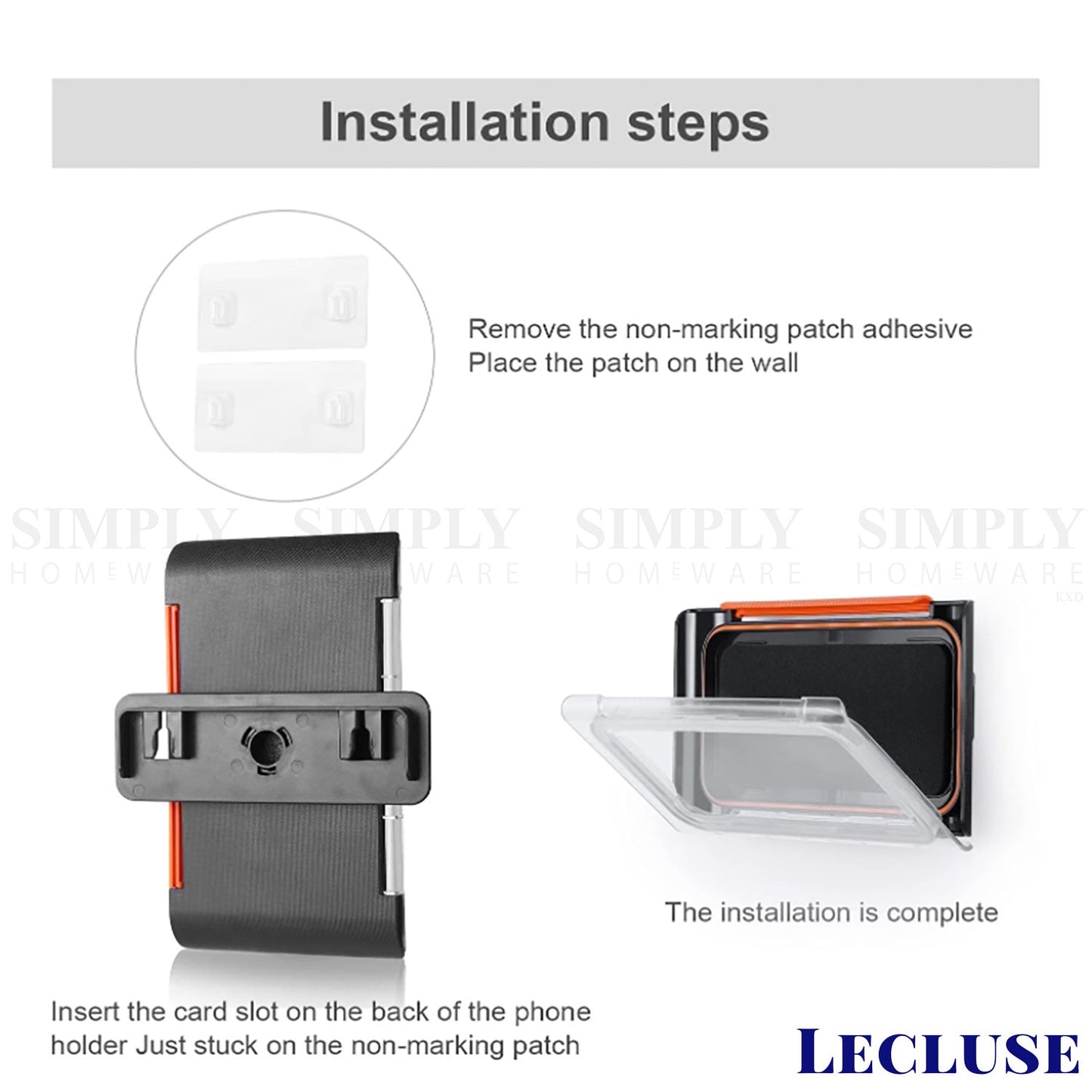 Lecluse Waterproof Phone Holder Bathroom Shower Mobile Box Touch Screen Case