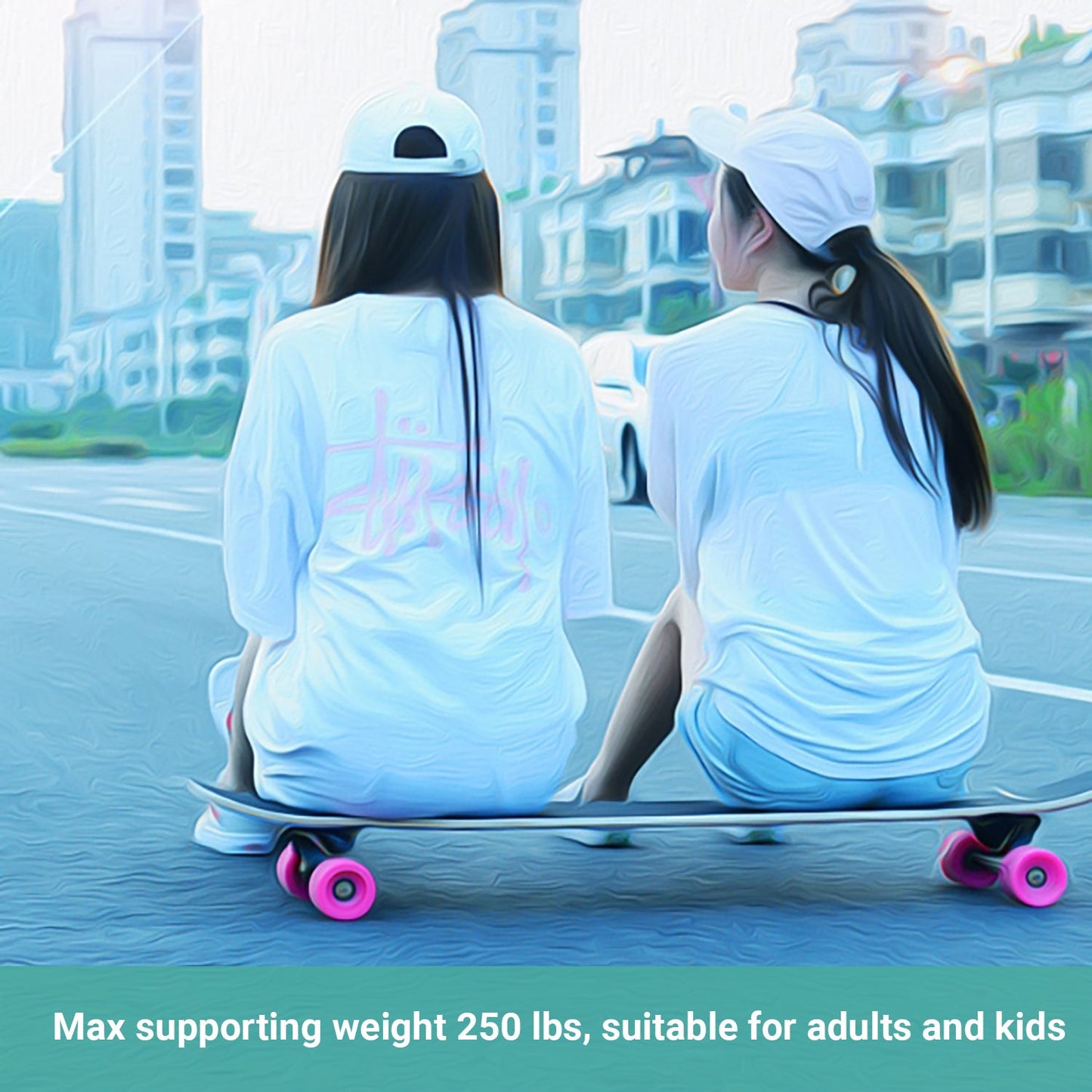 Crocox Adult Longboard Skateboard Complete Youth Beginner Maple Deck Outdoor