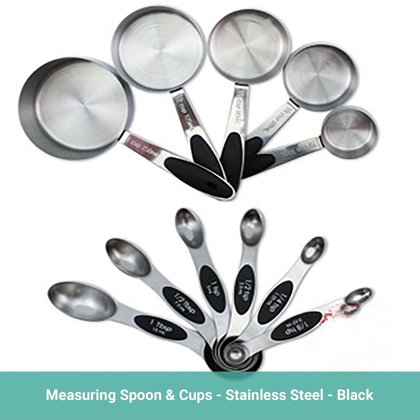 Lecluse Stainless Steel Measuring Spoons Cups Set Metal Tablespoon Tools 11PCS