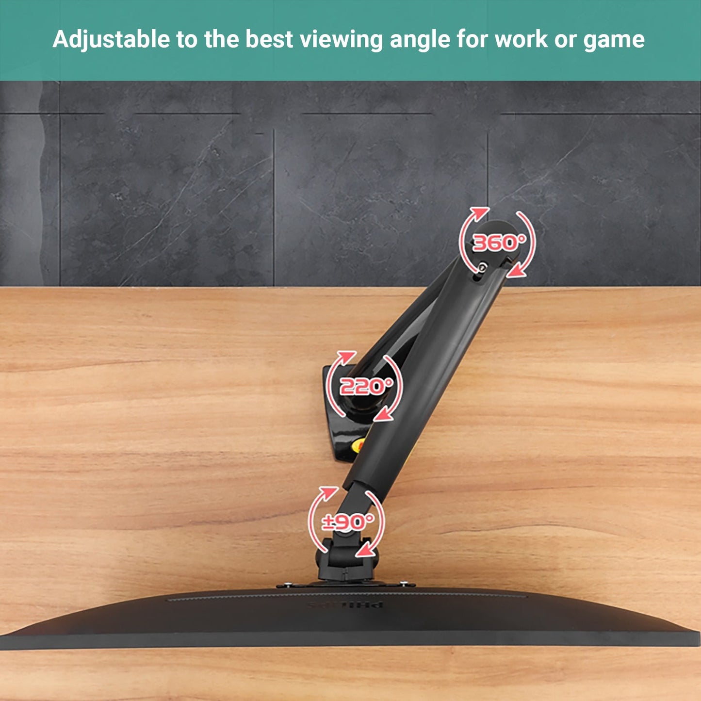 Kartech Computer Monitor Arm LCD Holder Screen Bracket Display Single Stand VESA
