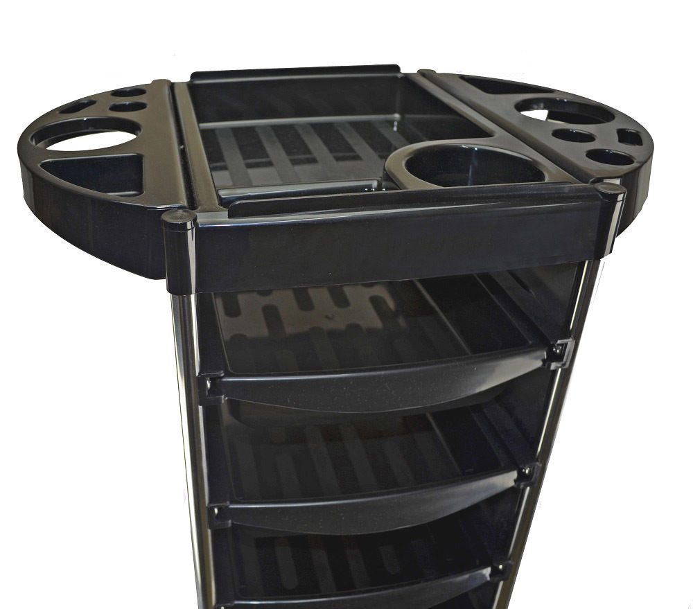 Hairdressing Trolley Salon Beauty Spa Wheel Dresser Drawer Storage Black 4 Tier
