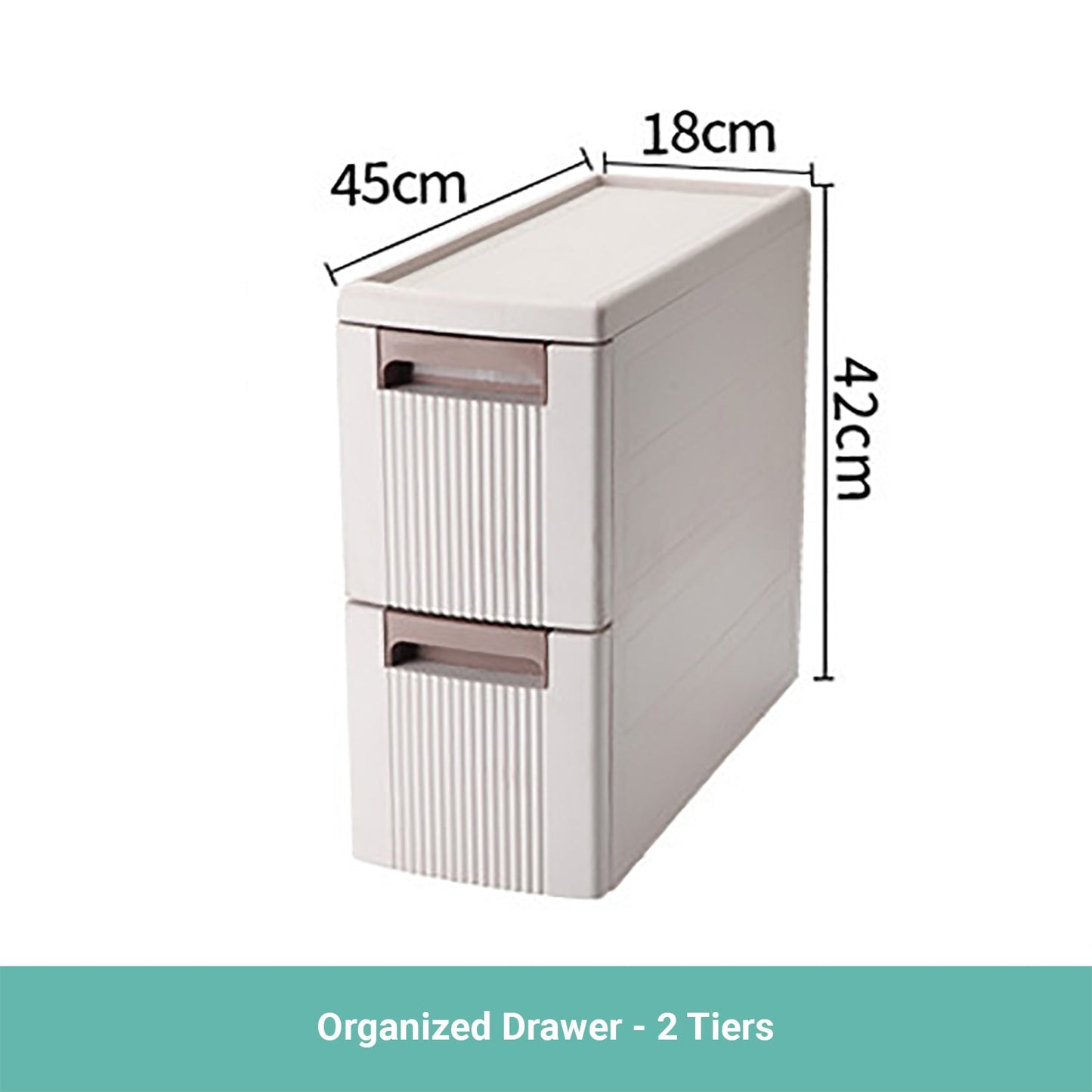Wasel Narrow Plastic Organized Drawers Rolling Cart Storage Cabinet On Wheel