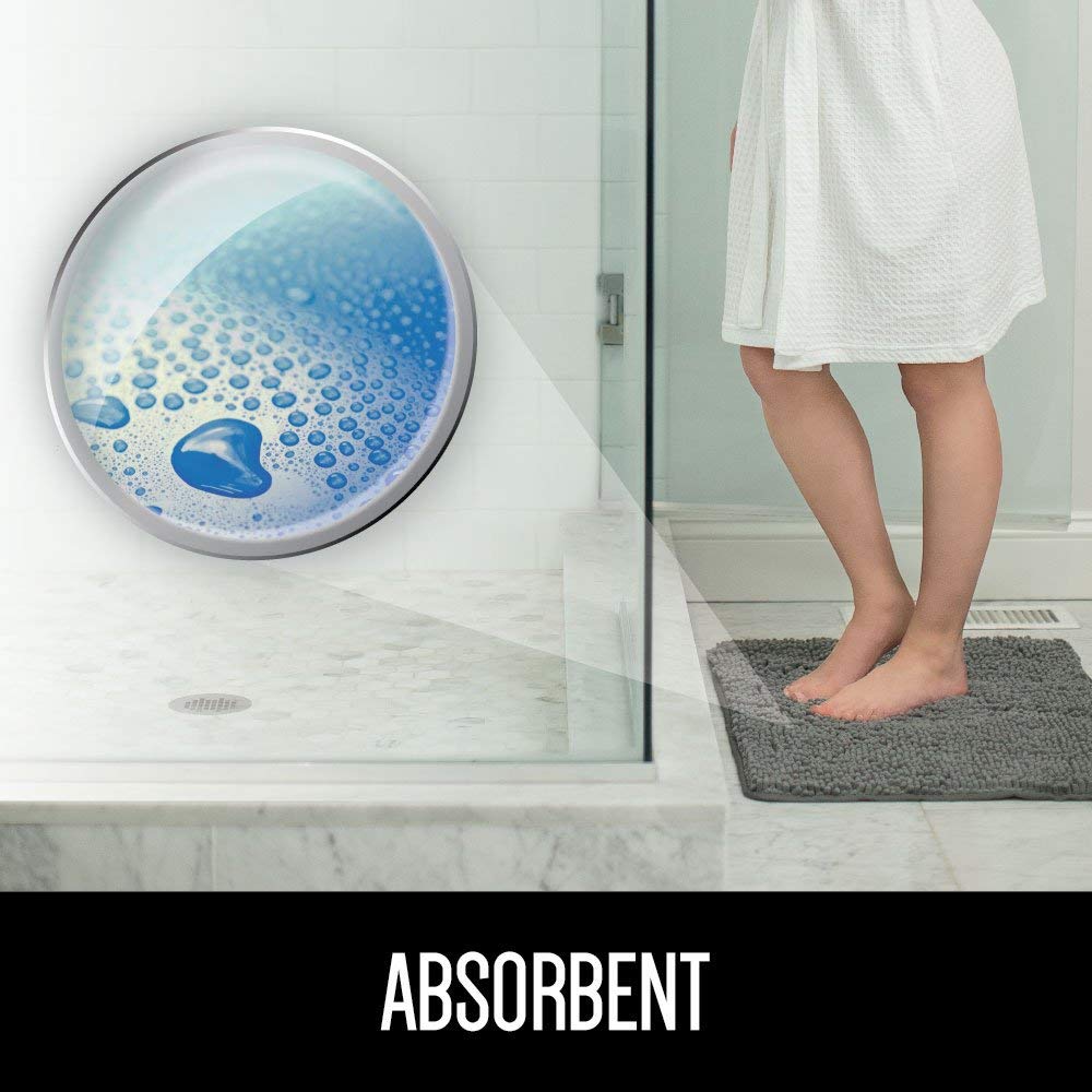 Microfibre Bath Mat Non Slip Rug Bathmat Toilet Shower Bathroom Shaggy Soft Anti