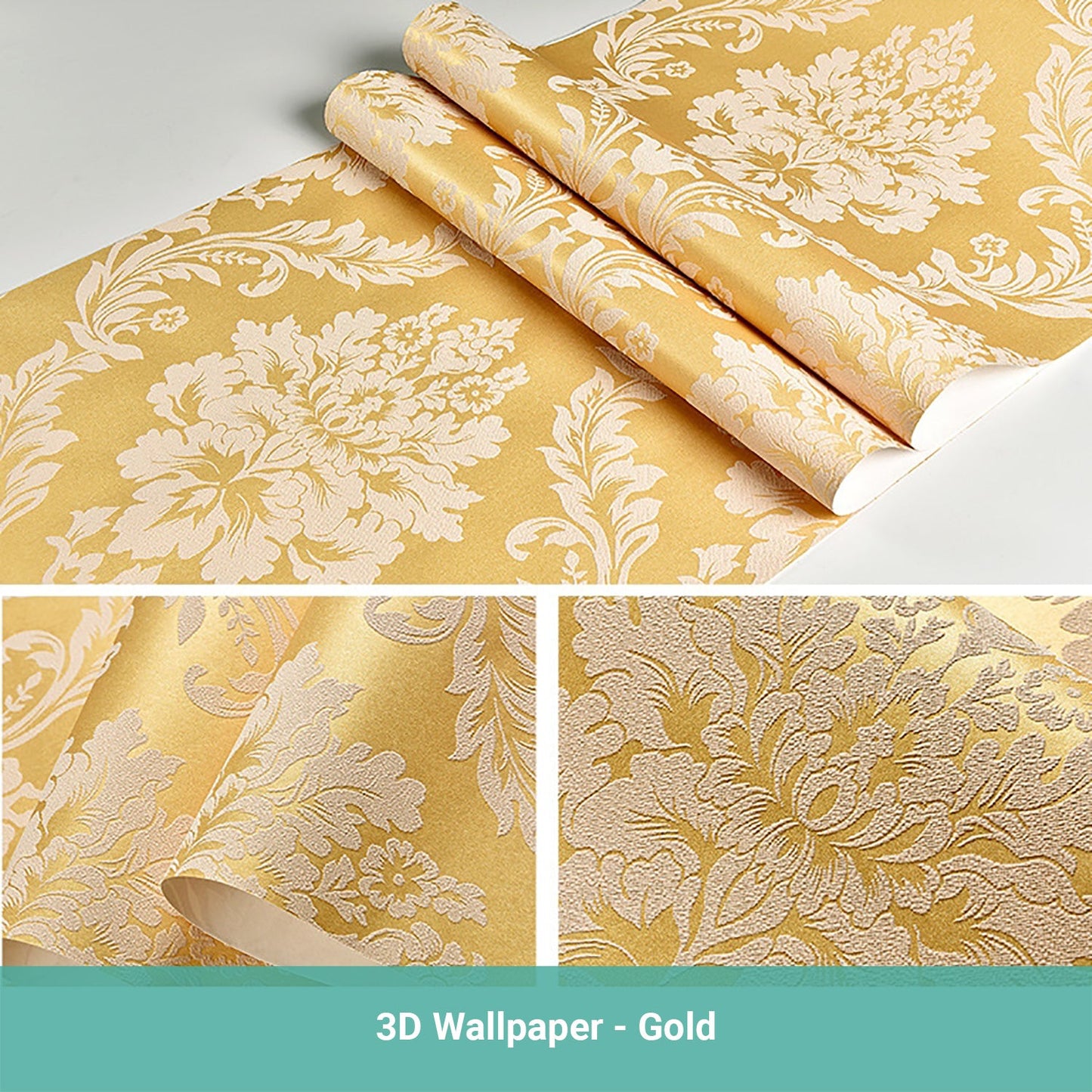 Wasel 3D Luxury Damask Wallpaper Nordic Embossed Texture Paper Roll Bedroom Stic