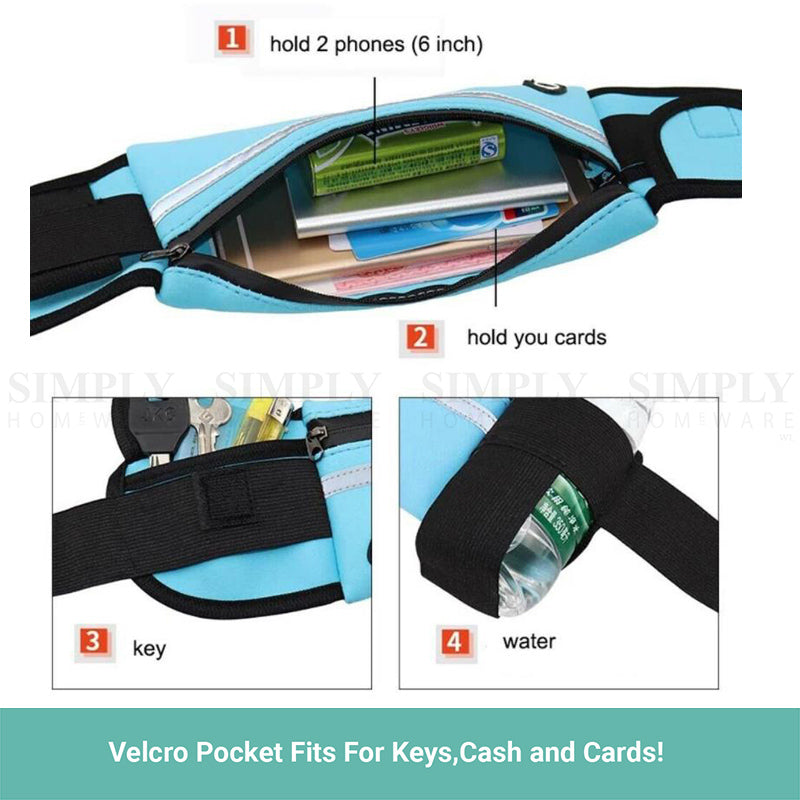 Crocox Waist Pack With Water Bottle Holder Running Belt Waist Bag Outdoor Sport