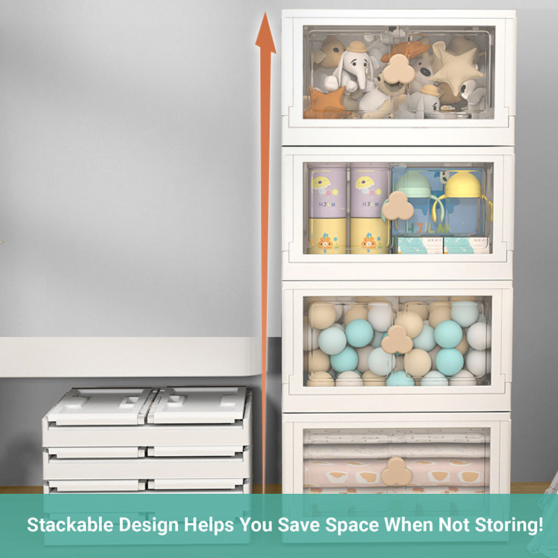 Truboo 95L-Large Baby Toys Storage Cabinet Collapsible Storage Box With Wheels Plastic Containers Storage Bins