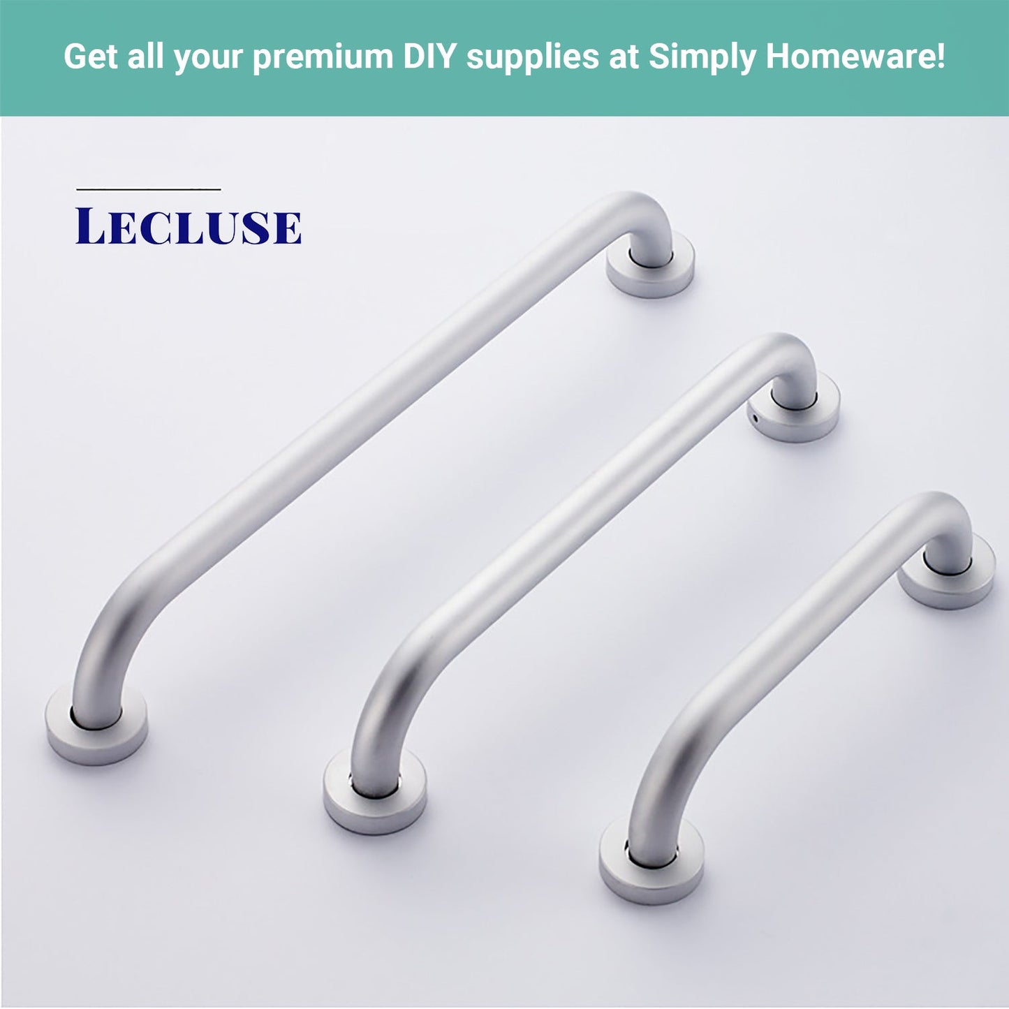 Lecluse Bathroom Accessories Black Set Towel Rack Shelf Storage Hand Rail Caddy