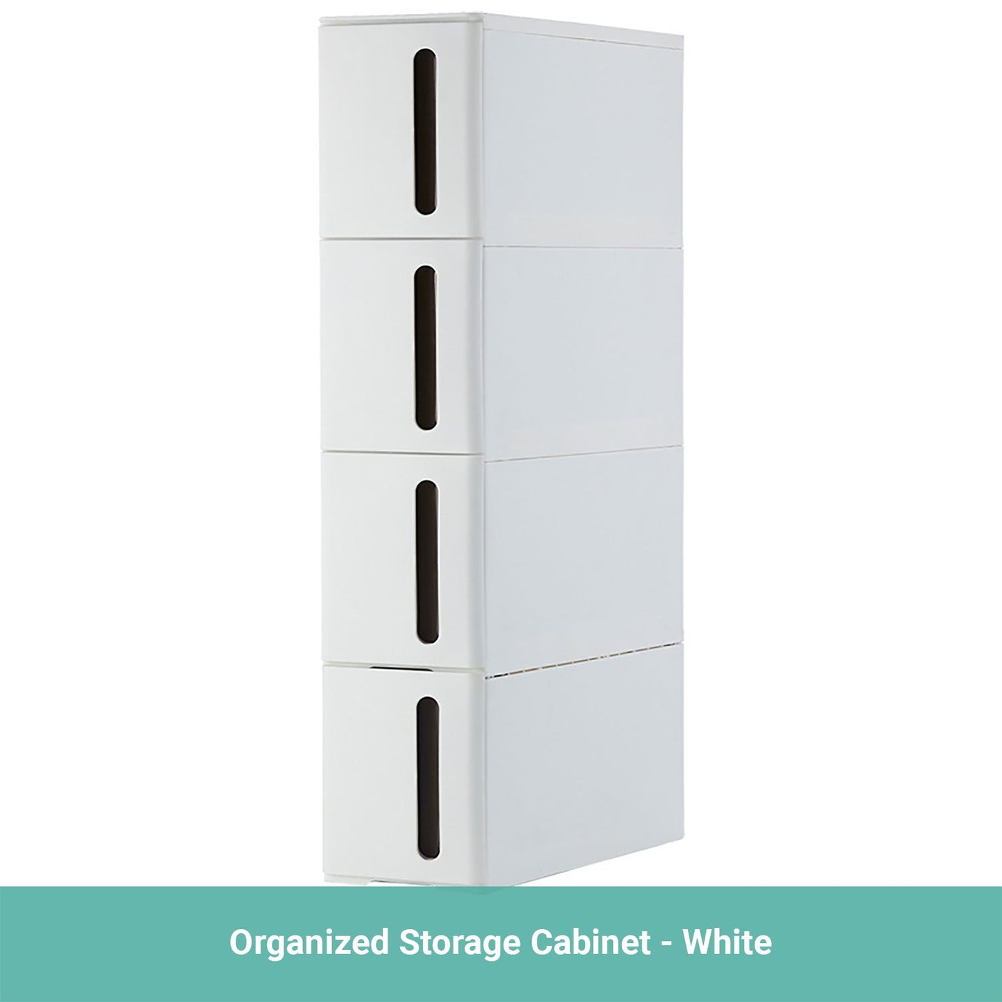 Lecluse Rolling Storage Drawer Cabinet Slim Plastic Cart On Wheel 4-Tier